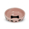 Yarro Miska ceramiczna dla psa Różowa w łapki 14x4.5cm